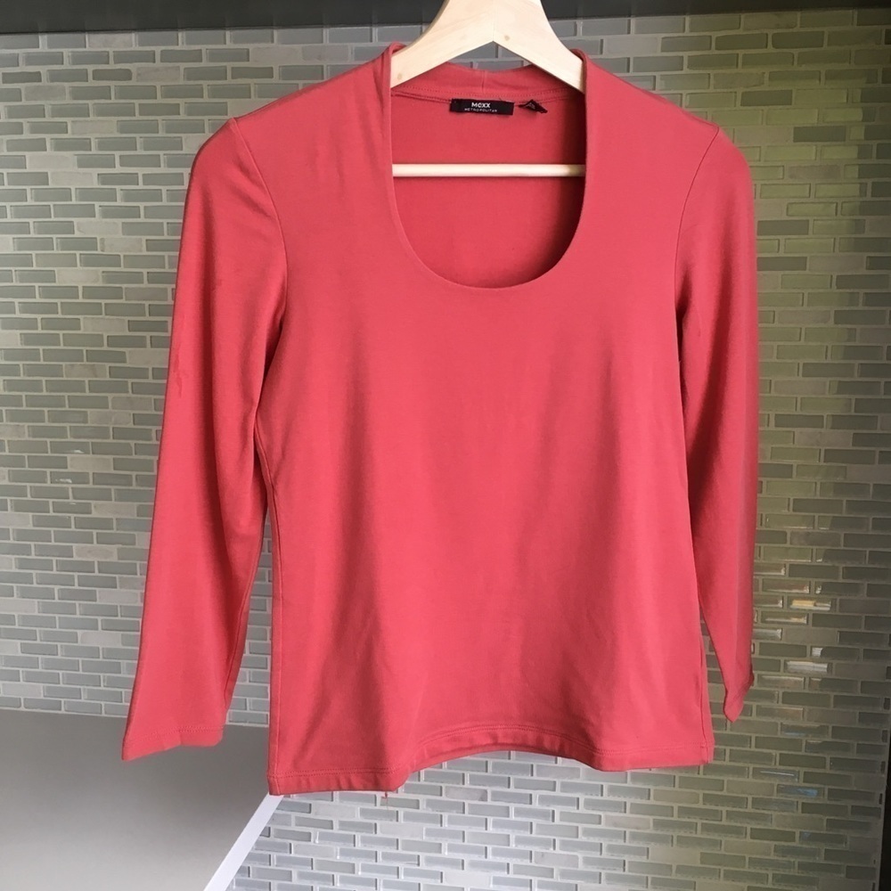 Mexx 3/4 Sleeves Scoop Neck Pink Shirt
